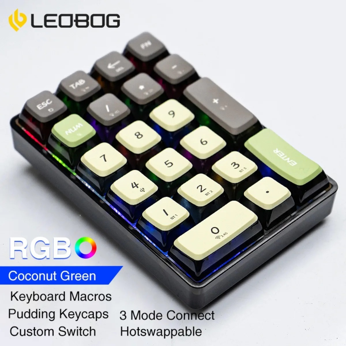 Keyboard Numpad Separate - LEOBOG K21 Numpad Keyboard Wireless Mechanical