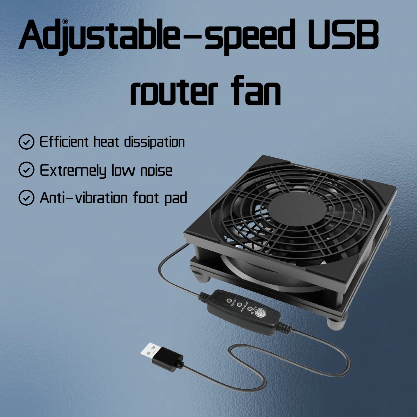 Fan Hub Rgb Controller - 3-speed adjustable fan with USB interface,