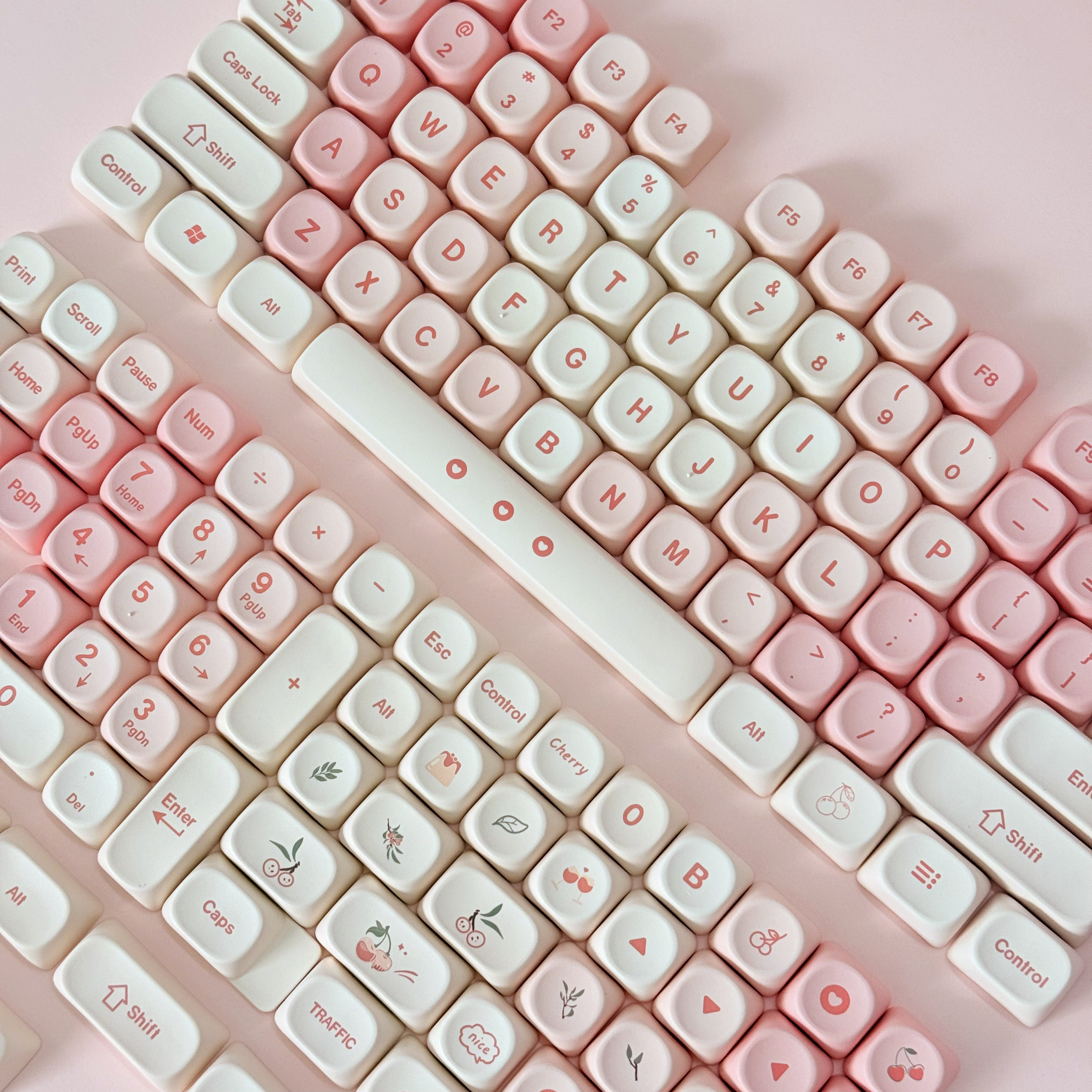 Pink Cherry Cute Style Keycaps - Keyboard Numpad Separate 리뷰 및 가격