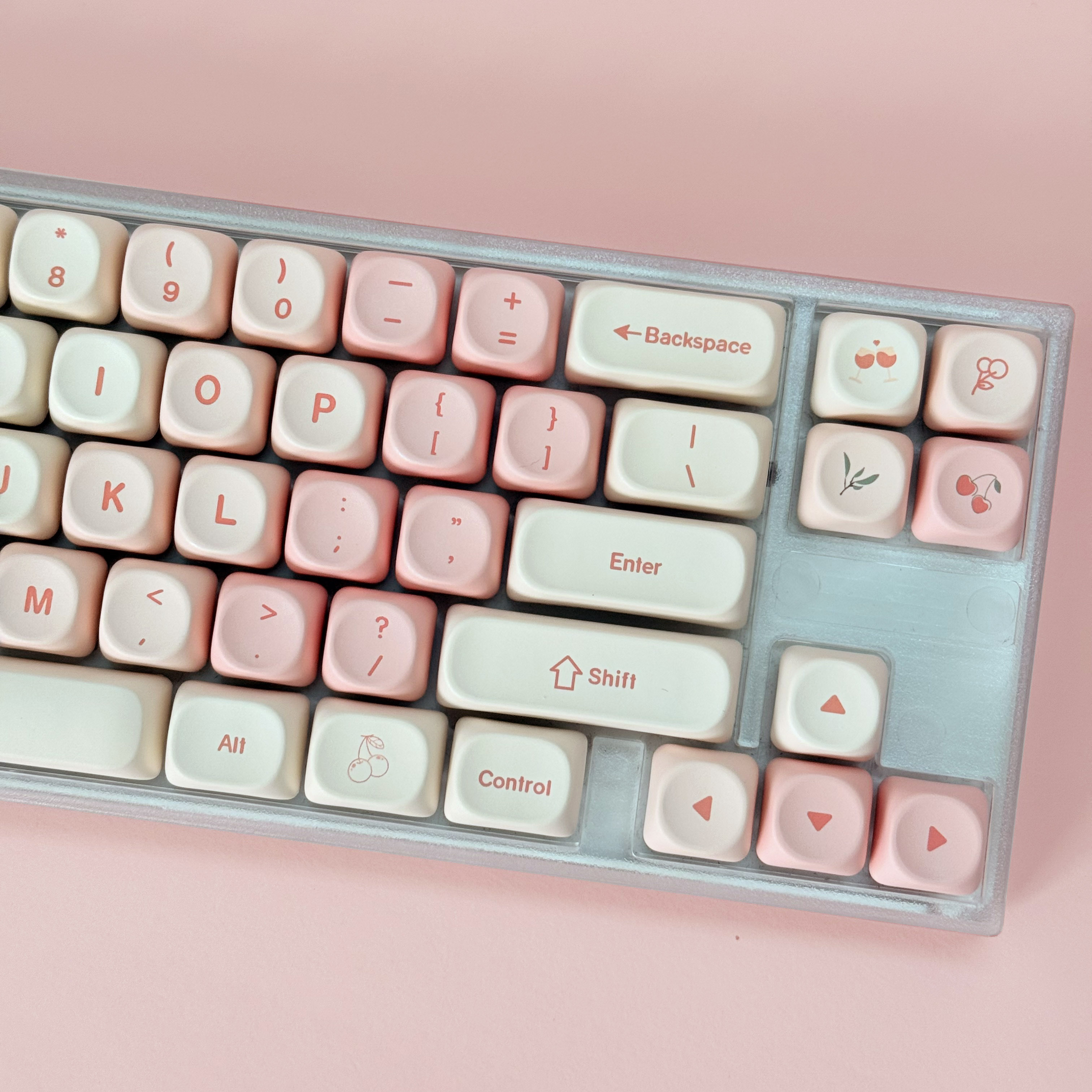 Pink Cherry Cute Style Keycaps - Keyboard Numpad Separate 리뷰 및 가격
