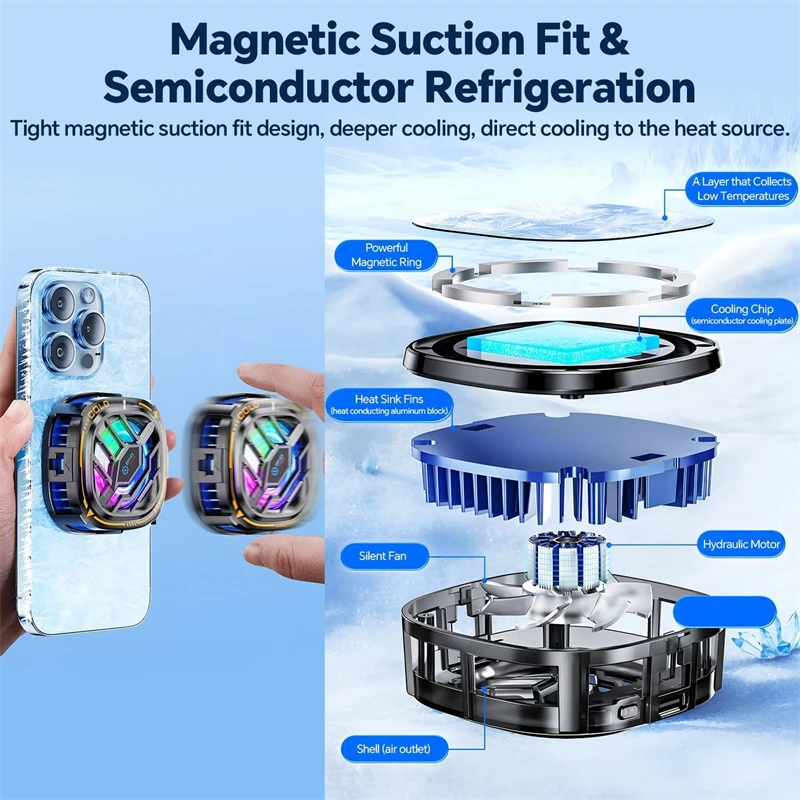 Magnetic RGB Phone Cooling Fan - Gaming Accessories Ipad 리뷰 및 가격
