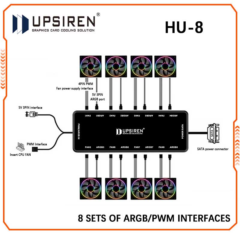 UPSIREN HU-8 Chassis Fan Hub，8 - Fan Hub Rgb Controller 리뷰 및 가격