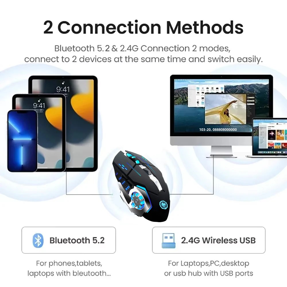 RGB Dual-Mode Bluetooth 5.2 Mo - Gaming Hand Accessories 리뷰 및 가격