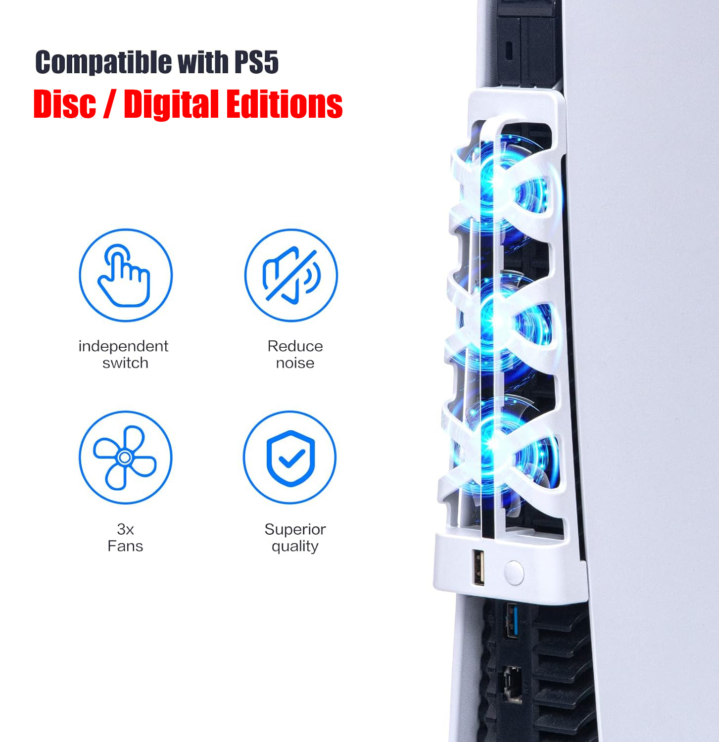 For PS5 Slient Cooling Fan wit - Gaming Accessories Playstation 리뷰 및 가격